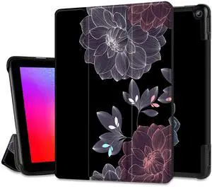 DONGKE Case for All-New  Fire HD 10 Tablet 10.1" (13th Generation, 2023 Release), Trifold Stand + Auto Wake/Sleep + Ultra Lightweight Slim Shell Stand Cover, Abstract Flowers