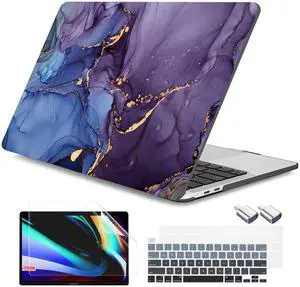 DONGKE for MacBook Pro 13 Inch Case 2023 2022-2016 Release M2 A2338 M1 A2251 A2289 A2159 A1989 A1706 Touch Bar & Touch ID, Hard Case Shell with USB C to USB Adapter & Keyboard Cover, Alcohol Ink Art