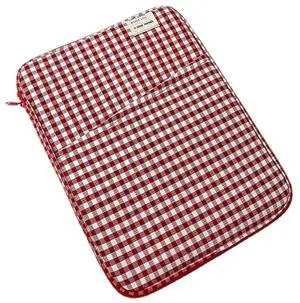 Donloise 11-13Inch Cute Puffy Laptop Sleeve Fairycore Carrying Laptop Bag Cover Kawaii Tablet Liner Pouch Cottagecore Office Accessories (13inch,Red)