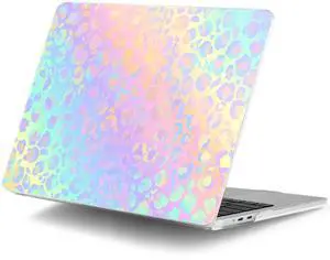 DONGKE Compatible with M4 MacBook Air 15 inch Case 2025-2023 A3241 A3114 A2941 M3 M2 Retina Display Touch ID, Plastic Hard Case & Keyboard Skin for MacBook Air 15" - Colorful Leopard