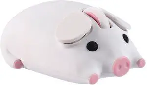 Dtobhars Bluetooth Mouse, 2.4G Mice Cute Cartoon Pig Dual Mode (Bluetooth or 2.4 GHz Receiver) Computer Mouse 1200DPI Silent Clisks for Laptop/Notebook/iPad/PC/Mac/Chromebook Office Home(White)