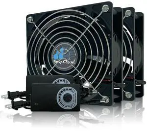 Easy Cloud Computer Fan with AC Plug, 12V Axial Fan 110V 220V, 120V Muffin for PC Computer Cabinet Server Biltong Box Cabinet Receiver Xbox DVR Greenhouse, 2 Pack