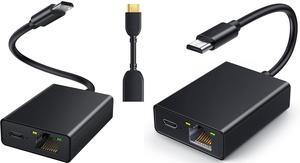 ELECTOP Ethernet Adapter for Fire TV Stick, Micro USB to RJ45 Ethernet Network Adapter Compatible with 4K Fire Stick,Chromecast Google Home Mini and More Streaming TV Sticks with HDMI Cable