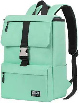 ECHSRT Laptop Backpack Water Resistant Daypack Fits 15.6 Inch Computer, Bookbag Travel Casual Bag, Green