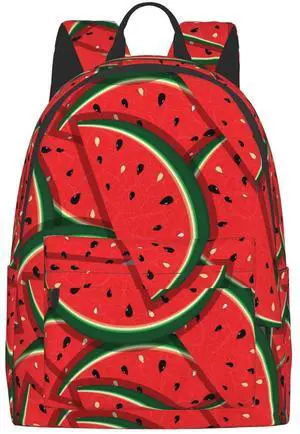 FeHuew 16 inch backpack Red Watermelon Laptop Backpack Full Print School Bookbag Shoulder Bag for Travel Daypack