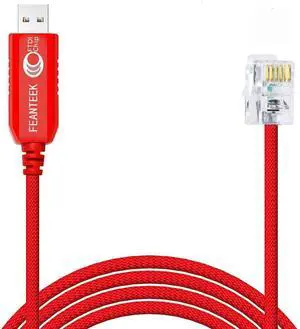 Feanteek USB to RJ12 Skywatcher Telescope AZGTI Mount/AZGTe Mount PC Connect EQMOD Cable for Replacing The Hand Control Cable(1.8Meters)