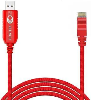 Feanteek USB to RJ45 Skywatcher Cable and Orion Mount EQMOD ASCOM GOTO Equatorial Mount Data Cable for HEQ5pro AZEQ5 AZEQ6 EQ6-R Telescope(6FT/1.8M)