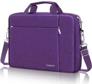 Ferkurn Laptop Bag Case for Women Men Computer Bag Compatible with HP Envy Pavilion Omen/LG Gram/MSI/Dell Inspiron XPS/Lenovo/Acer, Shoulder Strap Carrying Messenger Briefcase, Purple, 17 17.3 Inch