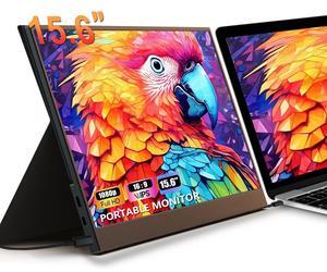 FHH Portable Monitor for Laptop, 15.6'' FHD 1080P HDMI USB C- Plug & Play Cover Speaker Laptop Monitor Extender for Wins,Mac,Phone,Switch,PS4/5