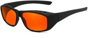 FEISEDY Fitover Blue Light Glasses Computer Gaming Eyeglasses for Better Sleep Anti Glare Nighttime Eye Wear with Amber Lenses B1228