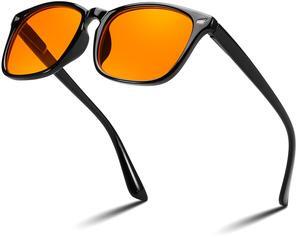 FEISEDY Gaming Blue Light Glasses for Men Amber Lenses for Computer Eyeglasses Reduce Eyestrain Sleep Glasses B2519