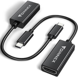 FOINNEX USB C to HDMI Adapter 2 Pack, 4K@60Hz Type-C to HDMI Connector, USB 3.1 Type C (Thunderbolt 3/4) HDMI Convertor Compatible with MacBook Pro/Air, iPad Pro/Air, XPS, Surface, Galaxy S8-S23