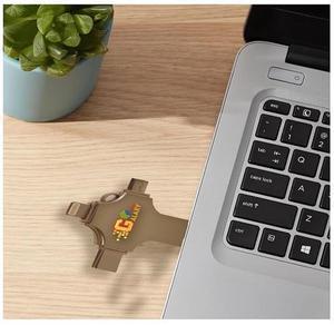 USB 3.0 Photo Stick iPhone, Samsung Phones Flash Drive, 4 in1 Galaxy MH Plus(128, GB)