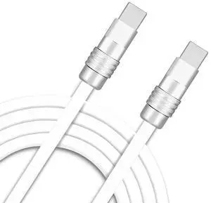 Chubby 2.0 240W USB C Cable Durable Fast Charging Cable Ultra-Thick Silicone Charger Cord Compatible with iPhone 15/16 Series, Samsung Galaxy, White, Type-C to Type-C, 9.8 FT