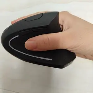 Ghajz Ergonomic Rechargeable Mouse with Jiggler, Bluetooth+2.4G Wireless+Wired(3 in 1) Connection, Max 4800DPI, Rapid Fire Key, Carpal Tunnel Silent Mice with LED for Office, Gaming (Black)