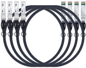 H!Fiber 4 Pack SFP+ Cable, 10G SFP+ DAC, 2M(6.6ft), Passive Direct Attach Copper Twinax Cable for Cisco SFP-H10GB-CU2M, Ubiquiti UniFi UC-DAC-SFP+, Meraki, Mikrotik, Intel, Fortinet, Netgear