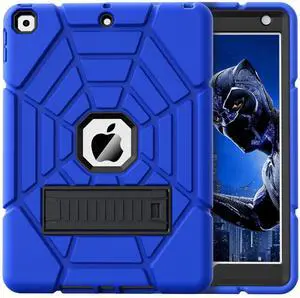 Grifobes for iPad 9th Generation Case, for iPad 8th/7th Generation Case 2021/2020/2019, Heavy Duty Rugged Protective 10.2" Cover with Stand for iPad 9 8 7 Gen 10.2 inch Kid Boy (Blue+Black)