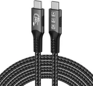 FDBRO USB 4 Cable [8K@60Hz Video/240W PD 3.1 Fast Charging/40Gbps Data Transfer] USB-C to USB-C Cable, Compatible with Thunderbolt 3/4, MacBook, SSD, Type-C Devices (Gray & Black, 6FT/1.8M)