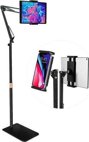 Hold Up Tablet Floor Stand, Adjustable Height Free Angle Extension Scissor Arm, Holder Fits 4.7-12.9 inch iPad Pro Air iPhone Tablet/Phones