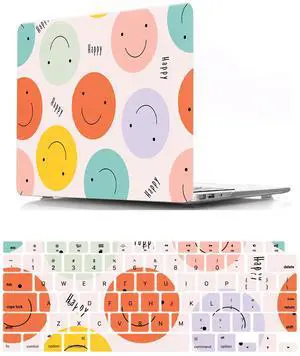 Case Compatible with New MacBook Air 13 inch 2020 2019 2018 Release A2337 A2179 A1932 M1 with Retina Display and Touch ID, Plastic Hard Shell Protective Case & Keyboard Cover, Smiling Faces