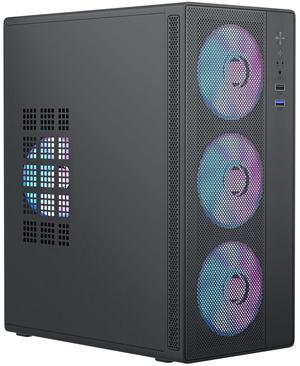 Micro ATX Case, MATX Case Mini PC ITX Desktop Computer Case Support ATX PSU/250mm GPU/135mm CPU Cooler/4x 9cm Fans/1x 3.5''HDD or 2X 2.5''SSD/USB 3.0 Port