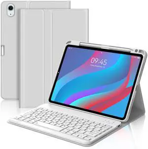 IVEOPPE for iPad Air 11-inch(M3 2025/ M2 2024) Air 5th/4th Gen Case with Keyboard-7 Color Backlit, Detachable Wireless Bluetooth Keyboard, Auto Wake/Sleep, Portable Rechargeable,Gray,Non-Backlit