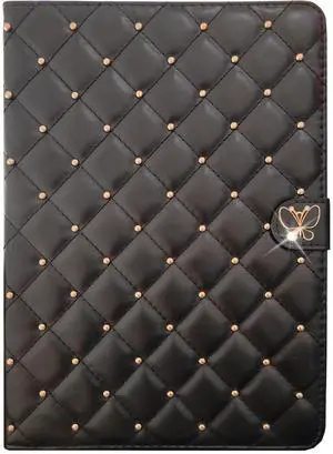 JGHYYZD Case for iPad (A16) 11th Generation 11 Inch 2025 / iPad 10th Generation 10.9" 2022 - Girly Cute Diamond Slim Shockproof Protective Cover with Stand Auto Wake/Sleep for Women/Girls/Kids, Black