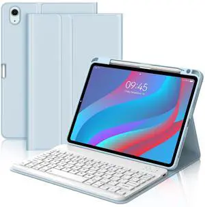 IVEOPPE for iPad Air 11-inch(M3 2025/ M2 2024) Air 5th/4th Gen Case with Keyboard-7 Color Backlit, Detachable Wireless Bluetooth Keyboard, Auto Wake/Sleep, Portable Rechargeable,Blue,Non-Backlit