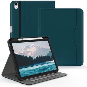 Jarviwiin Case for iPad 11-inch (A16) 2025 / iPad 10th Generation 2022 10.9 inch, Multi-Angle PU Leather 11th/10 Gen Cover with Pencil Holder/Hand Strap, Auto Wake/Sleep,Teal Blue