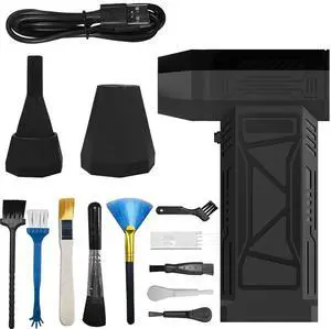 Electric Air Duster, 150000RPM Super Power Cordless Air Duster, 3-Gear Adjustable Mini Blower with Rechargeable Battery, Dust Blower for Computer, Keyboard, House, Outdoor Car (Black)