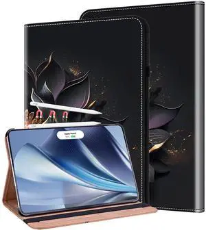 KEFBWAO Case for iPad Pro 13 Inch Case M4 (2024) 7th Gen, Auto Wake/Sleep Multi-Angle Supports Pencil Pro and Pencil(USB-C) for iPad Pro 13 Inch Cover, Purple Lotus