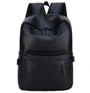 JINGTIANCD Mens Leather Backpack for work, Carry On Casual BackPack Laptop Bag Large Capacity Business Travel Hiking Waterproof Black (Black)