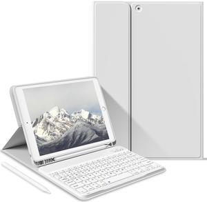 JKSML Keyboard Case for iPad 9th Generation/8th Gen/7th Keyboard Case, Bluetooth Keyboard for iPad 9 8 7 Generation Cover 10.2 inch 2021/2020/2019, Built-in Pencil Holder, Gray