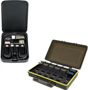 Kiorafoto Cable Card + Mini USB Case: Multi-Functional Compact Cable Card with Mini USB Device Anti-Lost Storage Holder Case