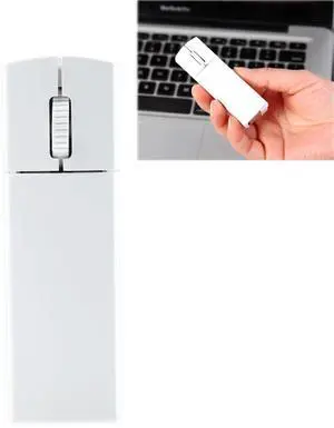 KUYHRF Wireless Mouse, Mini Small Wireless Mouse, Travel Mouse, Portable Mini Cordless Mouse, Rechargeable Wireless Mouse, 2.4G Optical Mouse with USB Receiver for PC Laptop Computer,(White)