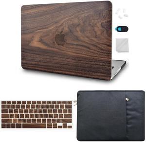 KECC Compatible with MacBook Pro 13 inch Case 2025-2016 with Touch Bar M2 A2338 M1 A2289 A2251 A2159 A1989 A1706 A1708 Protective Plastic Hard Shell Keyboard Cover Sleeve (Walnut Wood)
