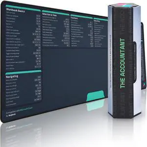 Keybeak Excel Mouse Pad Shortcuts (31.5x11.8 in) - Excel Cheat Sheet Desk Pad - Get Excel Pad Shortcut Mat - Excel Gifts, Accountant Gifts for Office, Men & Women - The Accountant XL