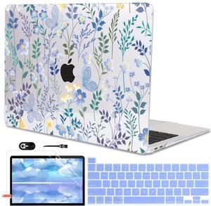 LCMOCICO for MacBook Pro 13 inch Case 2022 2021 2020 Release A2338 M2 M1 A2289 A2251, Printed Pattern Plastic Hard Shell Cover for MacBook Pro 13.3-inch Touch Bar Fits Touch ID, Meadow Wildflower