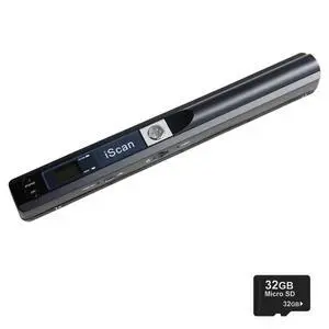 KIDENEI Portable Scanner with 32G SD Card, 900DPI JPG PDF Format Portable Handheld Scanner, AA Battery (Not Included) USB Transfer Colour A4 Document Scanner for Business Photo Receipts Books (Black)