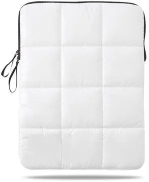 Linpr Puffy Laptop Sleeve 14 Inch White, Waterproof Carrying Case Bag for Women, Fluffy Computer 14 HP Case, Compatible with MacBook Pro 14 Inch, MacBook Air M2 M1, Asus/Dell XPS/Lenovo in Cover
