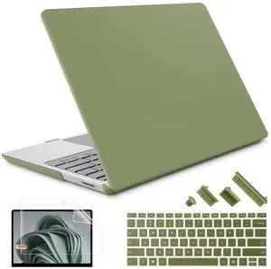 Lepeoac Case for 13.5" Microsoft Surface Laptop 5/4/3 with Metal Palm Rest ONLY 2019-2022 Release Models:1868/1951, Plastic Hard Shell Case with Keyboard Cover & Screen Protector, Dark Olive Green