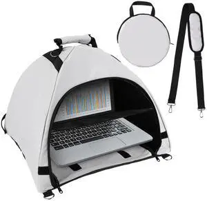 Laptop Tent, Portable Laptop Sun Shade Waterproof Fabric Computer Privacy Screen Hood for Working Outside Glare Shield & Heat Reflective Awning Convertible Tote for Outdoor