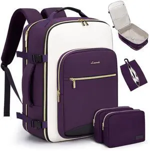 LOVEVOOK 50L Carry on Backpack for Women & Men with 3 Packing Cubes, Large Travel Backpack for Airplanes, TSA Personal Item Travel Bag with Laptop Pocket, Travels Essentials Airline Approved