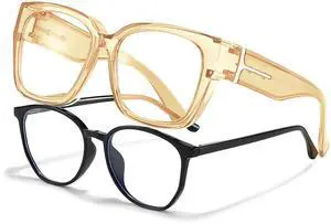 LVIOE Fit Over Blue Light Filter Glasses for Women Men, Oversized Blue Light Blocking Glasses to Wear Over Eyeglasses LB7511