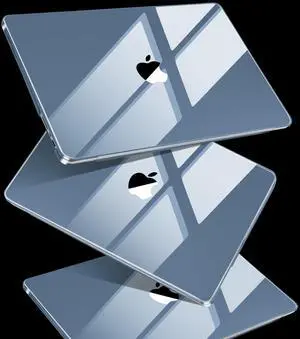 MEEgoodo Crystal Case for M4 MacBook Pro 14 inch 2024 2023 2021(Fit Model A3112/A3401/A3185/A2918/A2992/A2779/A2442 M3 M2 M1),Flexible Case with TPU Keyboard Cover&Webcam Cover & OTG Adapter,Haze Blue
