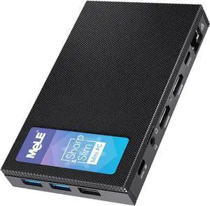 MeLE Mini PC Quieter 4C - 12th Gen N100, Fanless PC, 16GB Memory, 512GB Storage,with Windows 11 Pro, 2.4/5G Wi-Fi, Full-Functional USB-C, 4K Triple Display Desktop