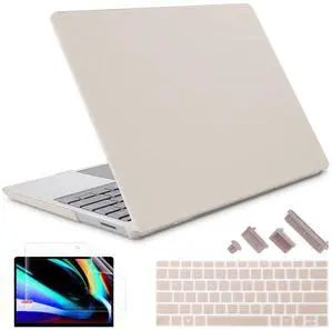 May Chen for 15 inch Microsoft Surface Laptop 3/4/5 with Metal Palm Rest Models:1872 1873 1953 1979, Plastic Hard Shell Case with Screen Protector & Keyboard Cover & Dust Plug, Stone