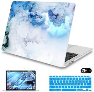 Mektron for MacBook Air 13 Case A1466/A1369 (2010-2017 Release), Snap-on Plastic Hard Shell Cover for MacBook Air 13.3 inch with Keyboard Cover,Cloud & Lightning