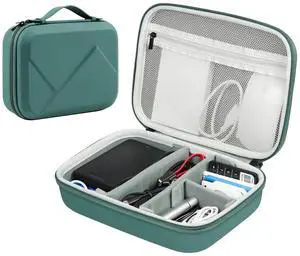 miloocul EVA Electronic Accessories Storage Case Large Shockproof Waterproof Storage Bag for Electronics Organizer Portable Cable Storage Bag for Travel or Work (Green, Single Layer)