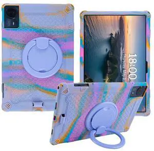 Misenya Case for Teclast T65 MAX 13-inch Tablet, Multi-Angle Viewing, Silicone Multi-Purpose Case (Colorful Purple Pink)